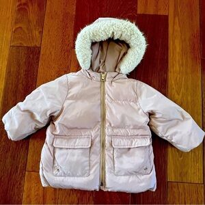ZARA Down Jacket Dusty Pink 9 - 12 Months